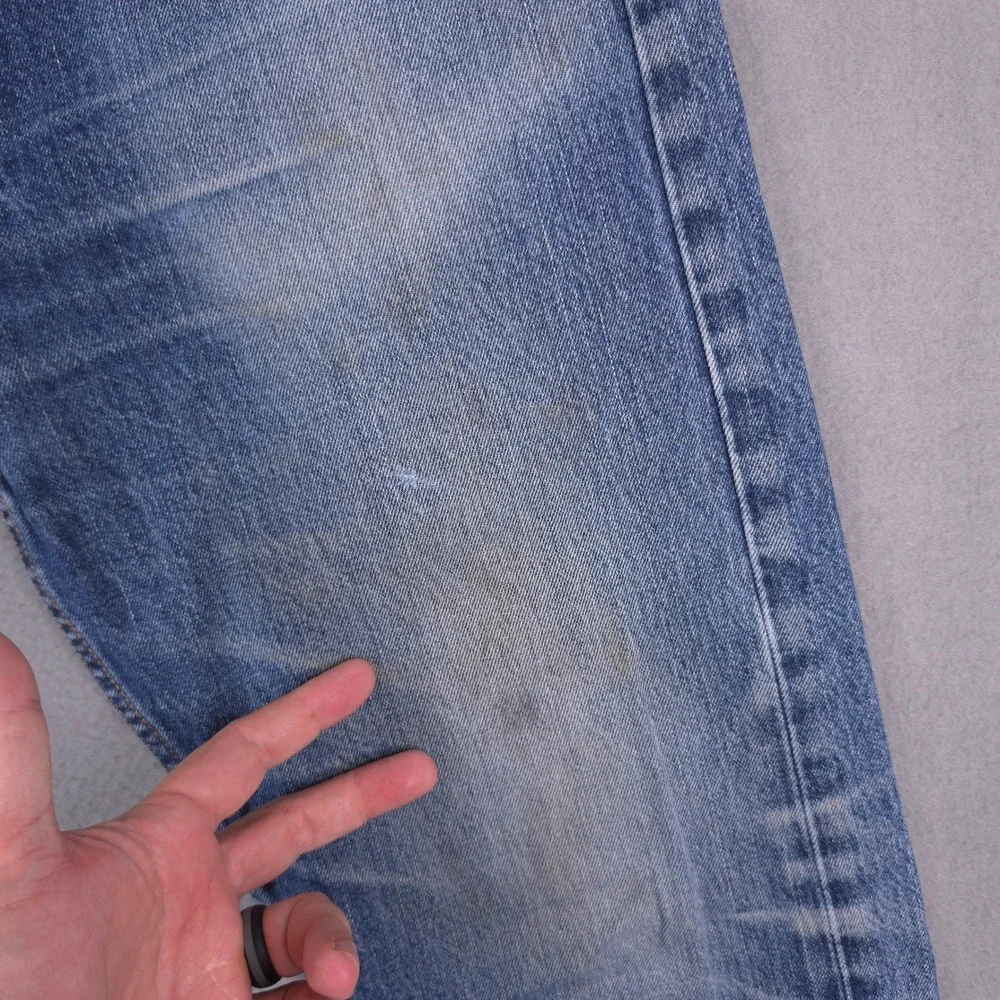 Levi's 505 Regular Fit Jeans Blue Denim 36x34 Distressed Faded Cotton Straight